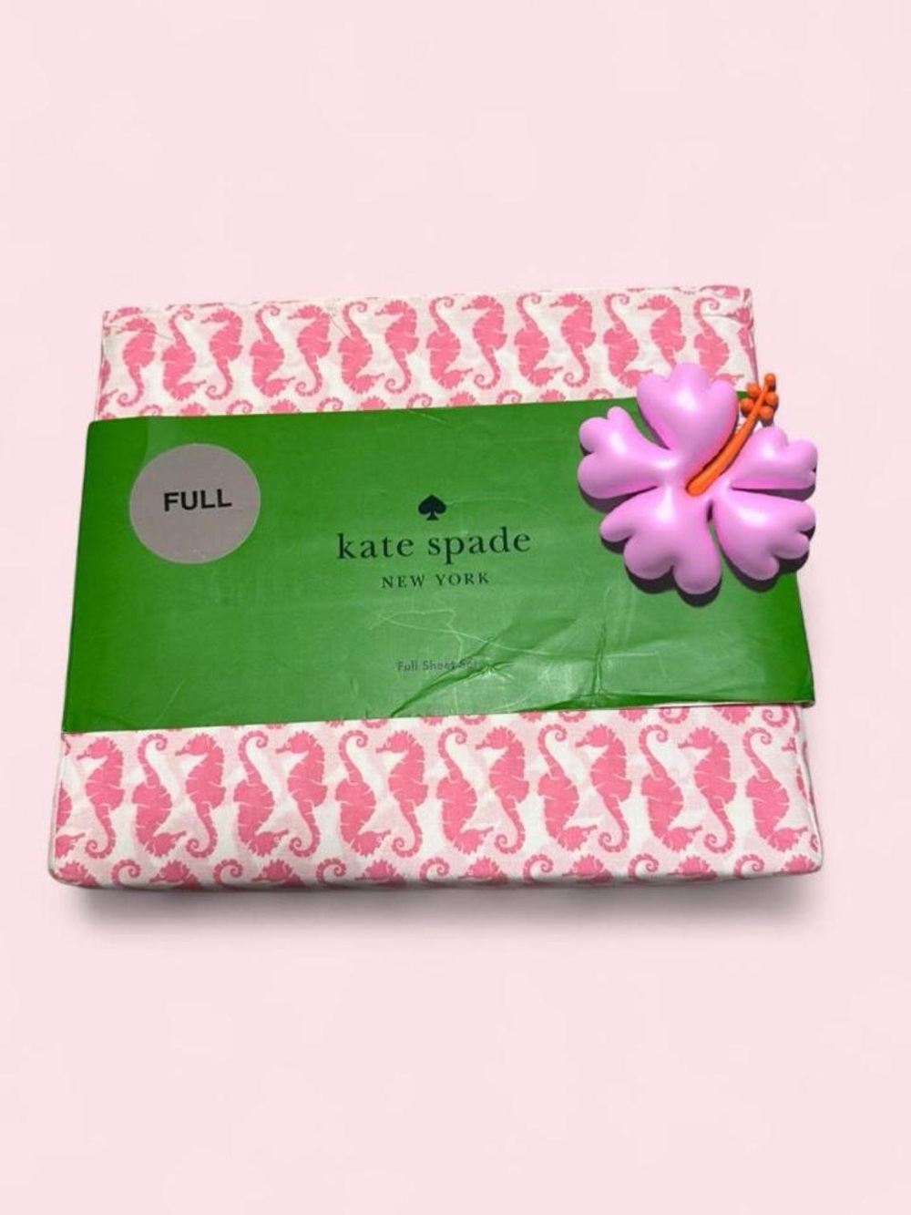 kate spade Pink Seahorse Full Sheet Set - Rare Hard To Find